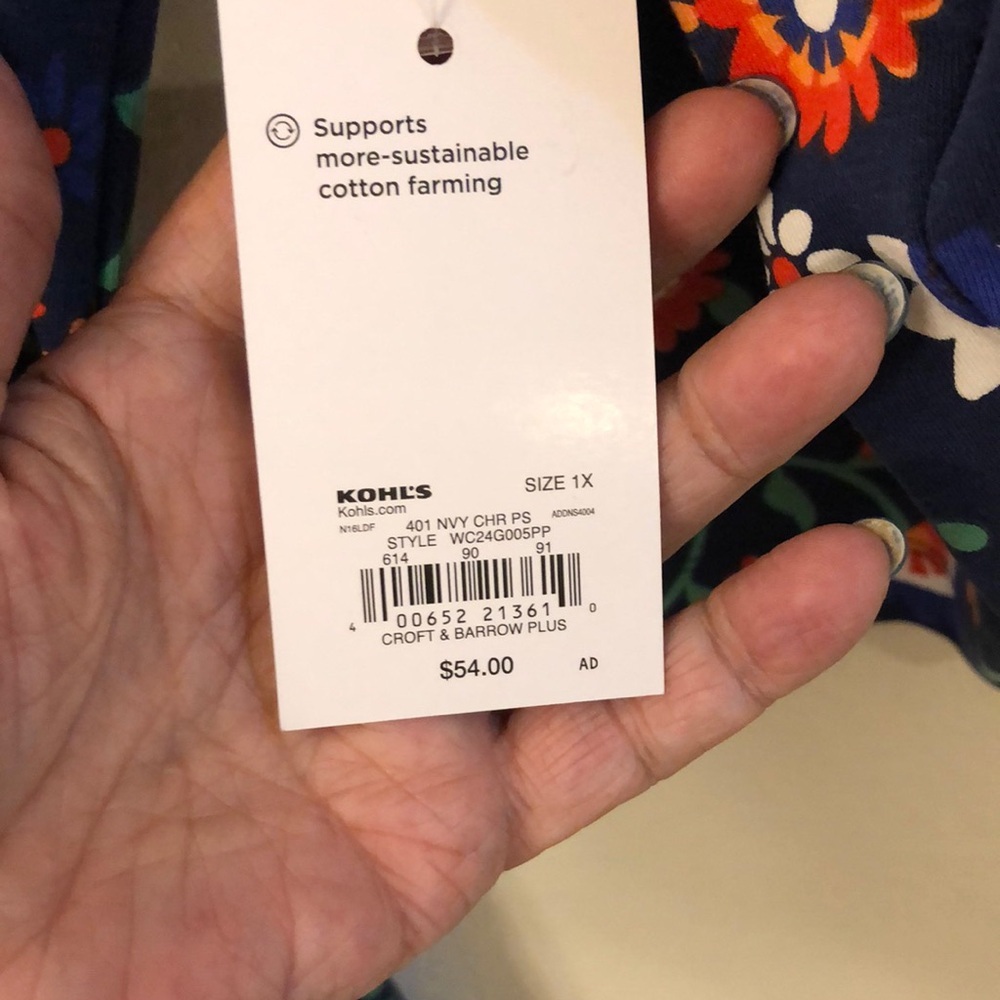 FINAL PRICE! Croft & Barrow Pink Orange Pink Paisley Vneck Dress NWT 1X - Picture 3 of 9